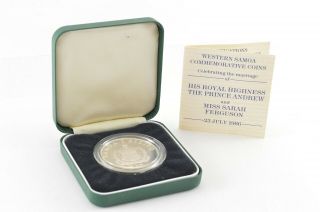 1986 Western Samoa Silver Proof 10 Dollars Prince Andrew Wedding Box & 009