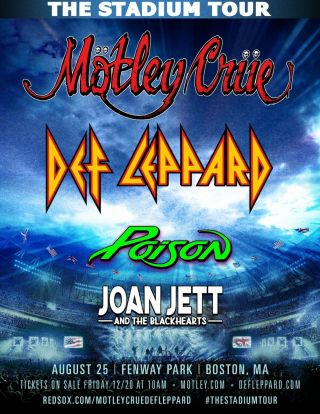 Motley Crue Def Leppard Poison Stadium Tour Boston 2020 Promo Poster