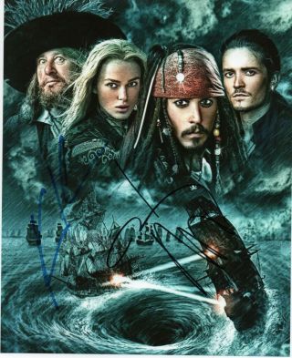 Autographed Johnny Depp & Keira Knightley Signed 8 X 10 Photo