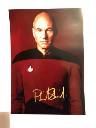 Patrick Stewart Jean Luc Picard Star Trek Signed Autograph 6x8 Photo