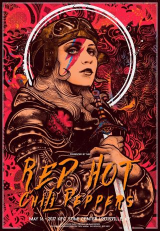 Red Hot Chili Peppers Louisville Ky 2017 Concert Poster Nikita Kaun Ltd Ed 250