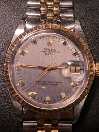 Rare 1967 Men ' s Two - Tone Rolex Oyster Perpetual Date Wristwatch Ref 1505 2