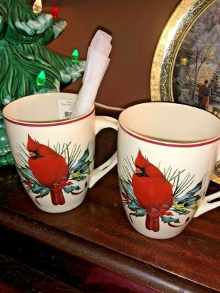 Cardinal Lenox Winter Greetings Cocoa Mug and Spoon Set of 2 Box 2