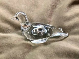 Baccarat Sitting Dove Pigeon Bird Paperweight Figurine - Crystal,  Signed