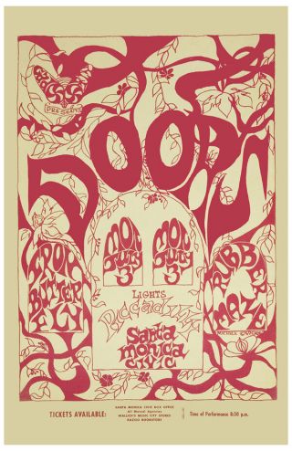 Jim Morrison & The Doors At Santa Monica Concert Poster 1967 13x19