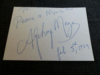 Alphone Mouson Signed 4.  25x6 Inch Paper Jazz Autograph Inperson Look