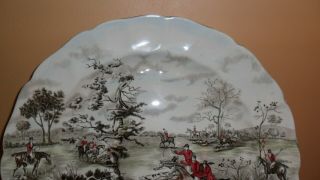 Antique Tally Ho Johnson Brothers Large Platter Equestrian View Halloo 14 " Hunt
