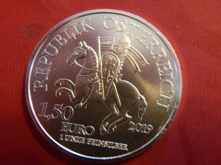 2019 1 oz.  1.  5 Euros Austria 825th Anniversary Austrian Gem BU Leopold V 3