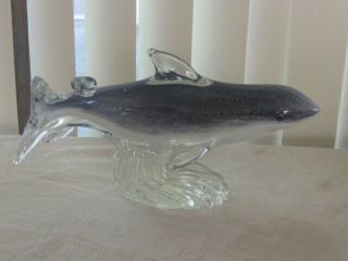 Vintage Murano Art Glass Great White Shark Figurine Ex