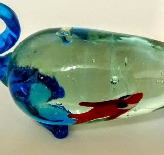VINTAGE,  MURANO GLASS CAT WITH GOLDFISH 2