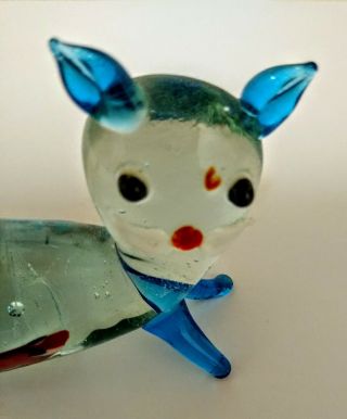 VINTAGE,  MURANO GLASS CAT WITH GOLDFISH 3