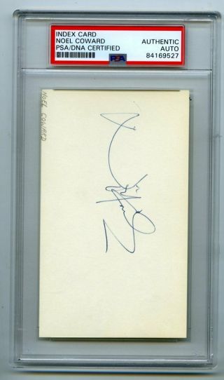 Vintage Playwright Theatre Noel Coward Signed Autograph Index Card Psa Certified