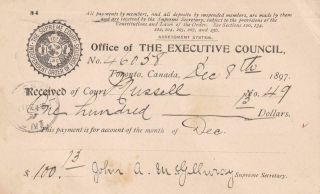Canada 1897 Postal Card From Independent Order Of Foresters With Sc Ux11