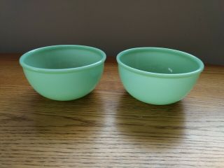 Set Of 2 Vintage Fire King Jadeite 6 " Mixing Cereal Ice Cream Bowl Oven Ware 13