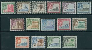 Gambia 1953 - 59 Set Of 15 Mnh Sg 171/185 Cat £110