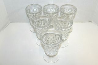 Set Of 6 Vintage Fostoria American Clear Footed 5 1/2 " Water Goblets / Glasses