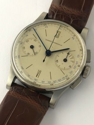 Girard Perregaux Stainless Steel Chronograph Wrist Watch