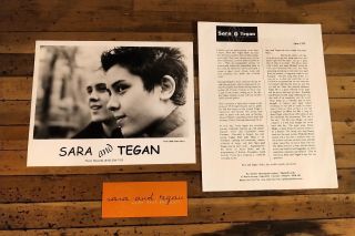 Tegan And Sara 1999 Presskit Under Feet Like Ours W/bio,  8x10 Photo And Sticker