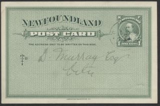 1905 Newfoundland P7 1c King Edward Vii Postal Card,  Golf Club Message