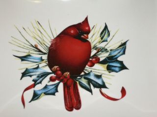LENOX WINTER GREETINGS CARVED DIVIDED SERVER RED CARDINAL 2