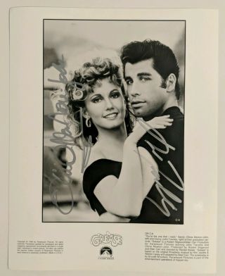 John Travolta Olivia Newton - John Signed Grease Photo