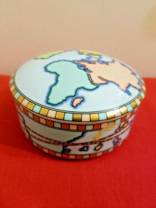 Tiffany & Co Japan Earth World Map Globe Round Porcelain Trinket Dish