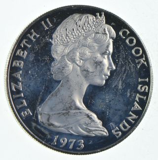 Silver - World Coin - 1973 Cook Islands 7 1/2 Dollars - World Silver Coin 622