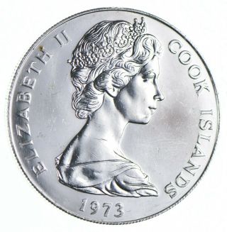 Silver - World Coin - 1973 Cook Islands 7 1/2 Dollars - World Silver Coin 794