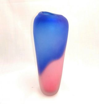 Frosted Murano Sommerso Pink And Blue Glass 
