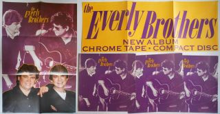 The Everly Brothers Rare 1984 Official Uk Shop Display Poster Pack