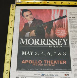 Morrissey 2004 Concert Ad Advert Apollo Theater Nyc
