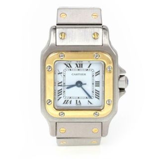 Cartier Santos 18k Gold Stainless Steel Automatic Ladies Wrist Watch
