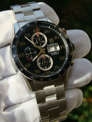 Tag Heuer Carrera 43mm Automatic Day - Date Chronograph Watch Near Cv2a10