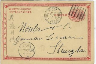China 1900 1c Stationery Card Chinkiang To Shanghai,  Pa Kua Cancel