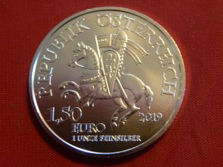 2019 1 Oz.  1.  5 Euros Republik Osterreich (austria) Gem Bu Silver Coin