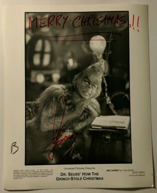 Jim Carrey Signed Grinch Photo