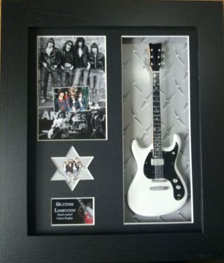 Ramones Framed Miniature Tribute Guitar With Plectrum Punk Updated Version