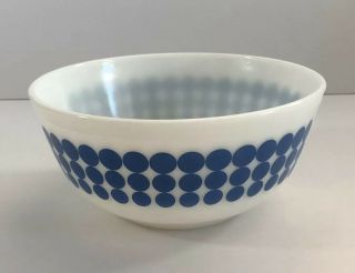 Vintage Pyrex Blue Polka Dot 2 1/2 Quart 403 Mixing Bowl Nesting Stacking