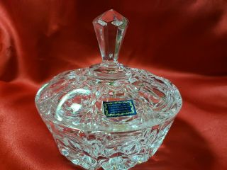 Vintage Bleikristall Candy Dish /lid 24 Lead Crystal Made In West Germany
