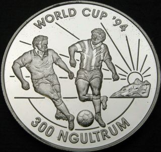 Bhutan 300 Ngultrums 1992 Proof - Silver - Soccer World Cup - 2721 ¤