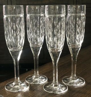 Ralph Lauren Aston Crystal Glass Champagne Flutes Set Of 4