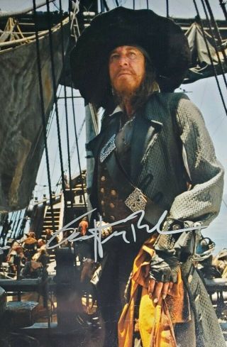 Geoffrey Rush Hand Signed 8x10 Photo W/holo Pirates Of The Caribbean
