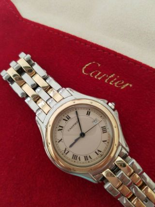 Cartier Panthere Cougar 18k Solid Gold And Steel 33mm Quartz Watch