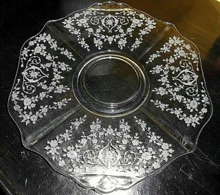 12 Inch Serving Platter Cambridge Diane Pattern Etched 1934 To 1958