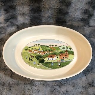 Villeroy & Boch Naif Farm Casserole Serving Dish 15 " Oval Baker Oven To Table