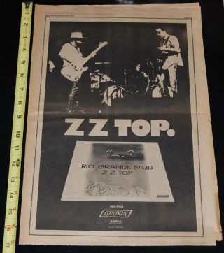 Zz Top Rio Grande Mud Album London Records Poster Ad Mini Poster 1972 Gibbons