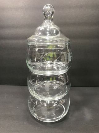 Princess House Heritage Crystal 3 Tier Stackable Candy Dish