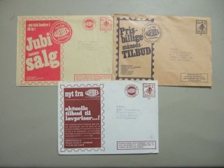 Three Different Denmark Postal Stationery With Cycling Printed Stamp
