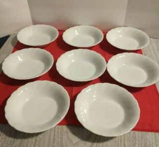 Set 8 Sheffield Bone White China Porcelain Dessert Plate Bowl Japan Swirl