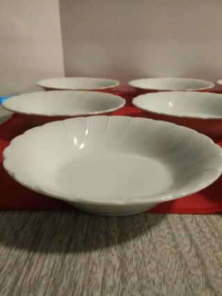 Set 8 Sheffield Bone White China Porcelain Dessert Plate Bowl Japan Swirl 3